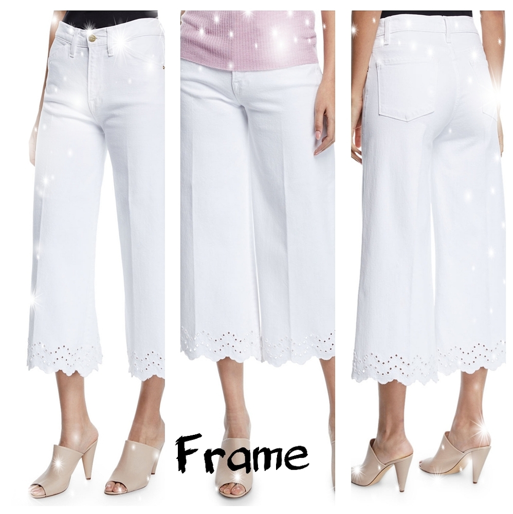 FRAME Schiffly Vintage High-Rise Cropped Jeans